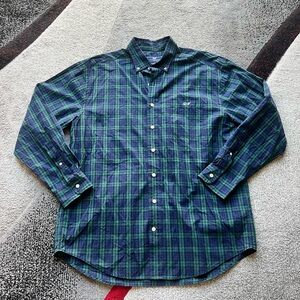 Vineyard Vines Green Plaid Classic Fit Trucker Shirt
